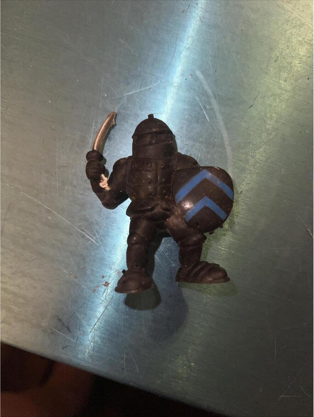 Vintage Small Knight Action Figure with Sword and Shield